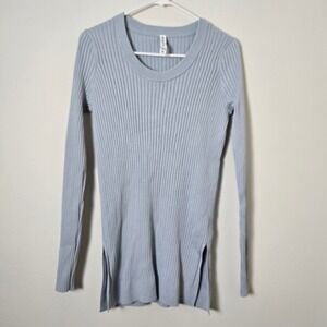 Athleta Sweater Lincoln Park Glacial Blue Womens Medium Long Sleeve Ribbed